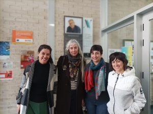 Nuria Araujo y Matta Peña, de CADIS Huesca, junto a Gemma Bercero Jefa de estudios y Edith Artal, jefa de estudios adjunta del Conservatorio profesional de Música.